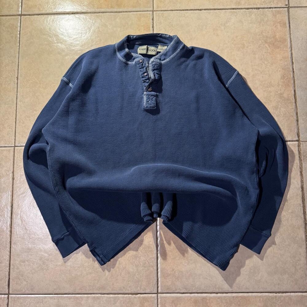Vintage 90s blue navy henley thermal Size M in mens